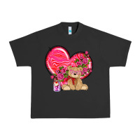Pigment Black valentines heart with bear Urban Heavy Tee - NancyCooperArtShop