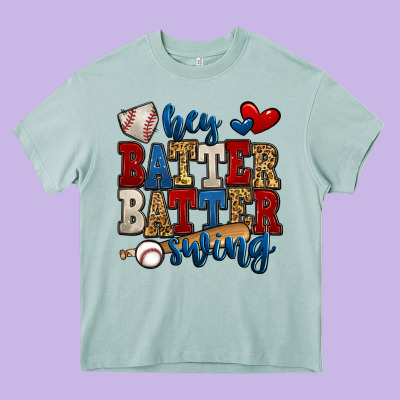Hey Batter Batter Swing Baseball Heavy Core Tee Designed By Jasminsmagicworld