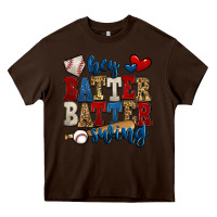 Chocolate Brown hey batter batter swing baseball Heavy Core Tee - Jasminsmagicworld