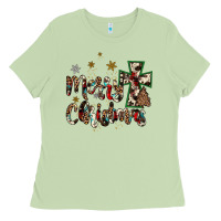 Matcha merry christmas wood slice ornament Ladies Tee - JahusDesignShop