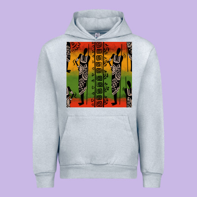 African Silhouette Seamless Pattern Urban Hoodie Designed By Bundleandbundleshop