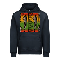Navy african silhouette seamless pattern Urban Hoodie - BundleAndBundleShop