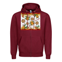 Burgundy Christmas gingerbread cookies and candy cane Zipper Hoodie - NancyCooperArtShop