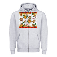 Heather Grey Christmas gingerbread cookies and candy cane Zipper Hoodie - NancyCooperArtShop