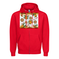 Red Christmas gingerbread cookies and candy cane Zipper Hoodie - NancyCooperArtShop