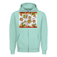 Seafoam Christmas gingerbread cookies and candy cane Zipper Hoodie - NancyCooperArtShop