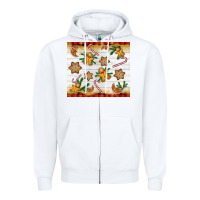 White Christmas gingerbread cookies and candy cane Zipper Hoodie - NancyCooperArtShop