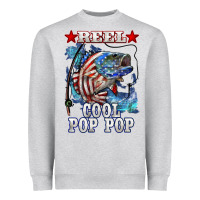Heather Grey reel cool pop pop american flag bass Heavyweight Sweatshirt - LillyAllenDesigns