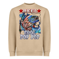 Reel Cool Pop Pop American Flag Bass Heavyweight Sweatshirt | Teevron