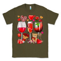 Army Green valentines day wine glasses Classic Tee - NancyCooperArtShop