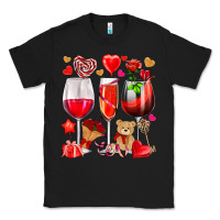 Black valentines day wine glasses Classic Tee - NancyCooperArtShop