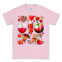 Bubblegum Pink valentines day wine glasses Classic Tee - NancyCooperArtShop