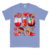 Colony Blue valentines day wine glasses Classic Tee - NancyCooperArtShop
