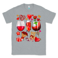 Heather Grey valentines day wine glasses Classic Tee - NancyCooperArtShop