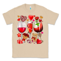 Mushroom valentines day wine glasses Classic Tee - NancyCooperArtShop