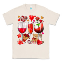 Natural valentines day wine glasses Classic Tee - NancyCooperArtShop