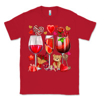 Red valentines day wine glasses Classic Tee - NancyCooperArtShop
