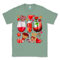 Sage valentines day wine glasses Classic Tee - NancyCooperArtShop