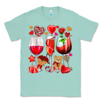 Seafoam valentines day wine glasses Classic Tee - NancyCooperArtShop