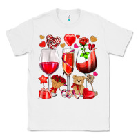 White valentines day wine glasses Classic Tee - NancyCooperArtShop