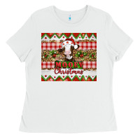 White Moooey christmas Ladies Tee - Artiststas