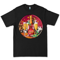 Black christmas champagne bottle and champagne's Premium Tee - AdoDesignShop