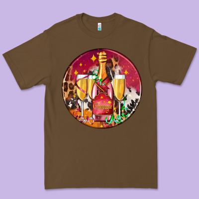 Christmas Champagne Bottle And Champagne's Premium Tee Designed By Adodesignshop