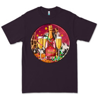 Plum christmas champagne bottle and champagne's Premium Tee - AdoDesignShop