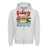 Dove Grey Baking through the snow Zipper Hoodie - NancyCooperArtShop
