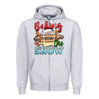 Heather Grey Baking through the snow Zipper Hoodie - NancyCooperArtShop