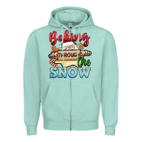 Seafoam Baking through the snow Zipper Hoodie - NancyCooperArtShop