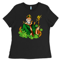 St Patricks And Horseshoes With Shamrocks Ladies Tee | Teevron
