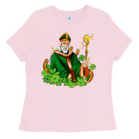 Bubblegum Pink st patricks and horseshoes with shamrocks Ladies Tee - AdoDesignShop