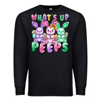 Black What's up peeps Easter bunnies Easter Day Premium Sweatshirt - CowGirlArtShop