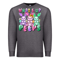 Charcoal Heather What's up peeps Easter bunnies Easter Day Premium Sweatshirt - CowGirlArtShop