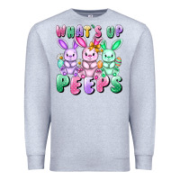 Heather Grey What's up peeps Easter bunnies Easter Day Premium Sweatshirt - CowGirlArtShop