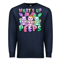 Navy What's up peeps Easter bunnies Easter Day Premium Sweatshirt - CowGirlArtShop