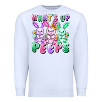 White What's up peeps Easter bunnies Easter Day Premium Sweatshirt - CowGirlArtShop