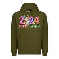 Army Green 2024 happy easter Premium Hoodie - CowGirlArtShop