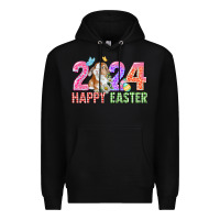 Black 2024 happy easter Premium Hoodie - CowGirlArtShop