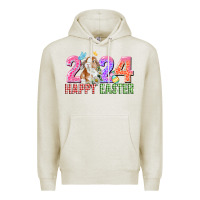 Oatmeal Heather 2024 happy easter Premium Hoodie - CowGirlArtShop