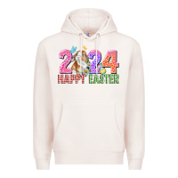 Pale Pink 2024 happy easter Premium Hoodie - CowGirlArtShop