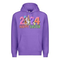 Purple 2024 happy easter Premium Hoodie - CowGirlArtShop