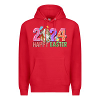 Red 2024 happy easter Premium Hoodie - CowGirlArtShop