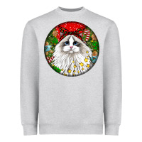 Heather Grey christmas ragdoll  cat Heavyweight Sweatshirt - LillyAllenDesigns