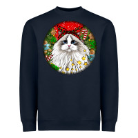 Navy christmas ragdoll  cat Heavyweight Sweatshirt - LillyAllenDesigns