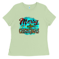 Matcha merry christmas wood slice ornament Ladies Tee - JahusDesignShop