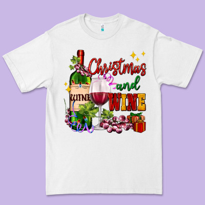 Christmas And Wine Premium Tee Designed By Adodesignshop