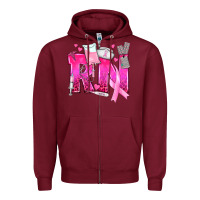 Burgundy Breast Cancer RN Registered Nurse Zipper Hoodie - texasbilliewilder