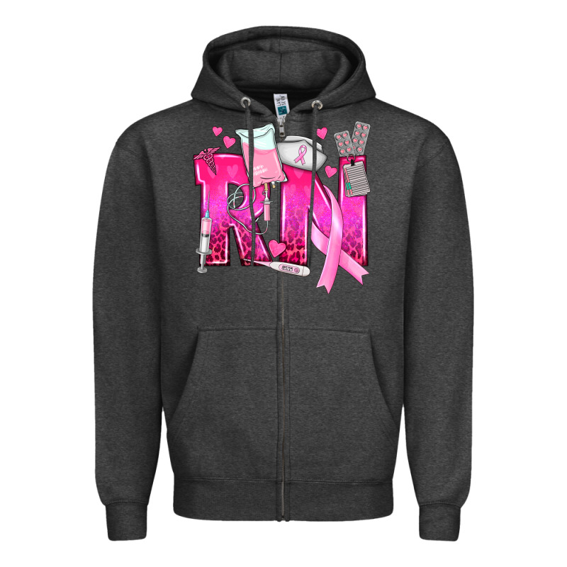 Breast Cancer Rn Registered Nurse Zipper Hoodie by texasbilliewilder | Teevron